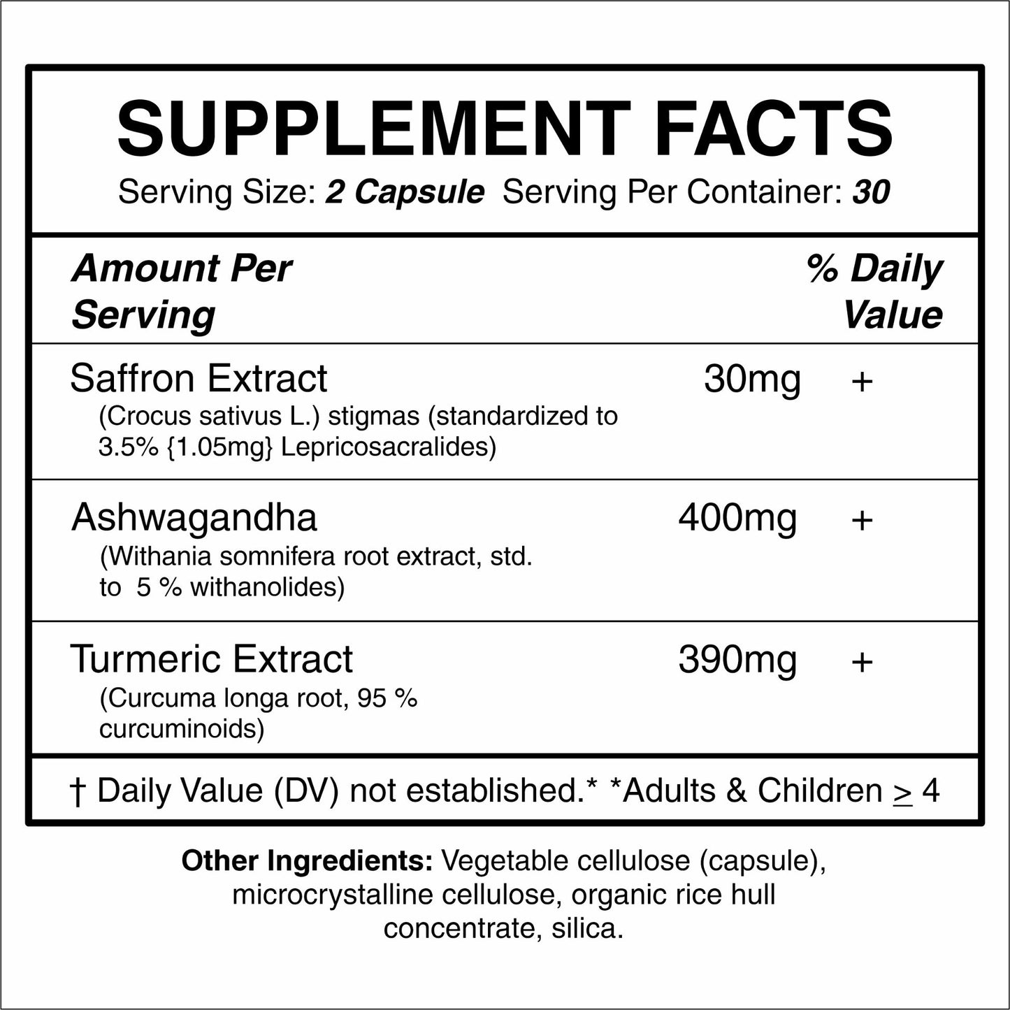 Saffron Complex with Turmeric & Aswagandha