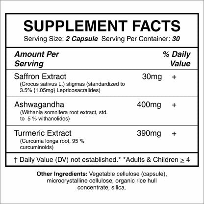 Saffron Complex with Turmeric & Aswagandha